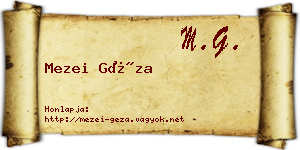 Mezei Géza névjegykártya