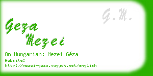 geza mezei business card